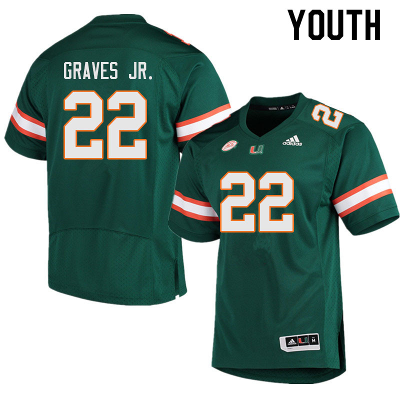 Youth #22 Chris Graves Jr. Miami Hurricanes College Football Jerseys Sale-Green - Click Image to Close